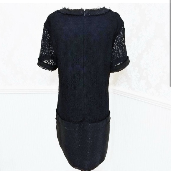 Rachel Zoe Navy Blue Lace Tweed Textured Shift Dress - Picture 6 of 7